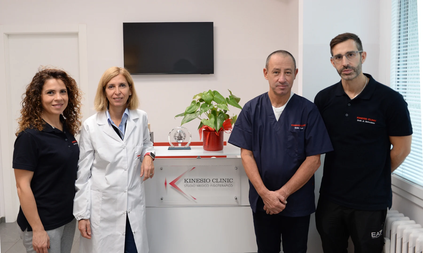 Il team di Kinesio Clinic: Milena Tuccio, Roberta Galletti, Roberto Leo e Andrea Belvedere